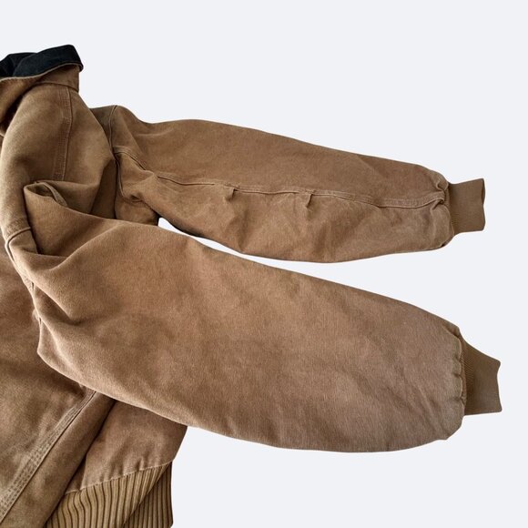 Vtg Carhartt Santa Fe Jacket Mens XL Brown J14 Faded Canvas Quilted 90s - Picture 11 of 16